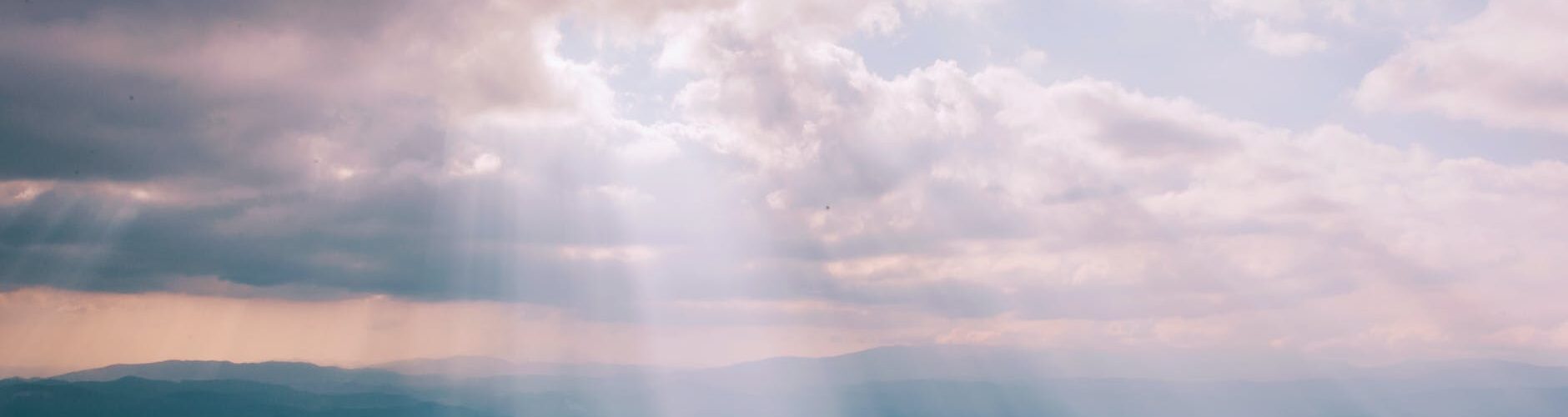 mountains with crepuscular ray