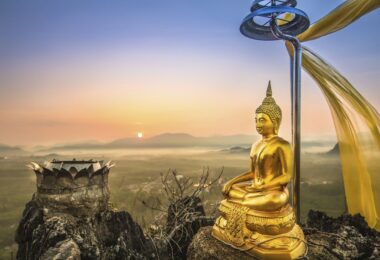 Golden Buddha statue background