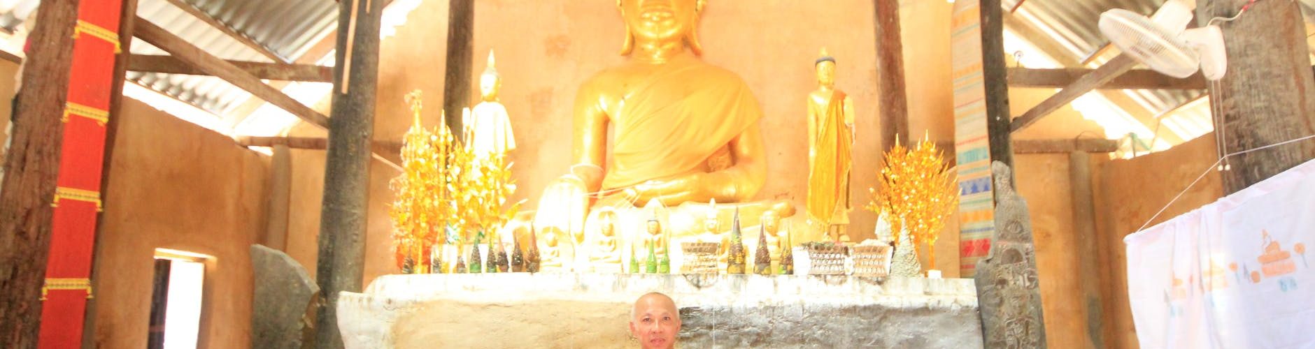 monk in temple painting
