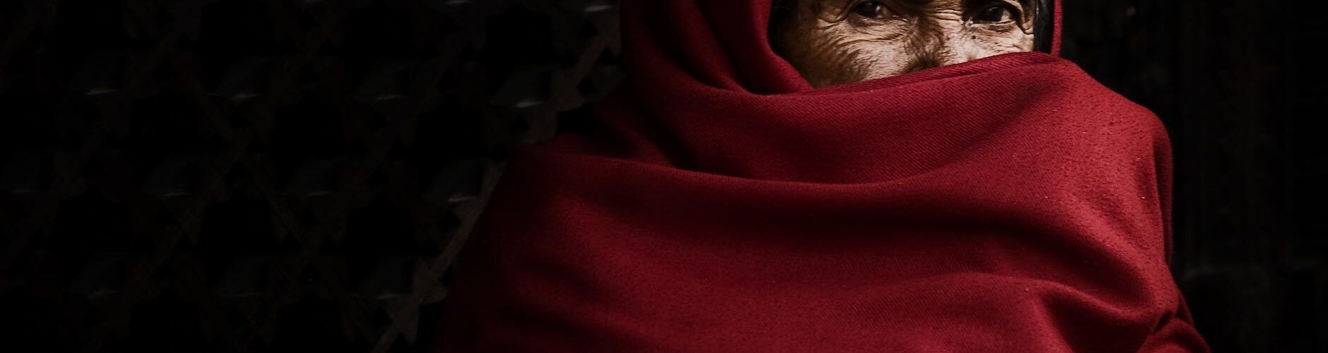 elderly old person scarf