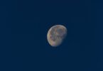 half moon with black background