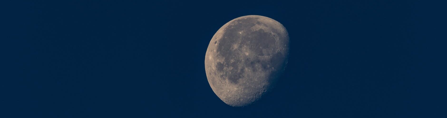 half moon with black background