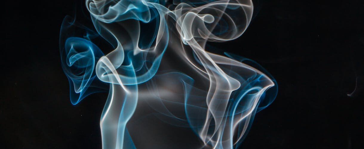 blue and white smoke digital wallpaper