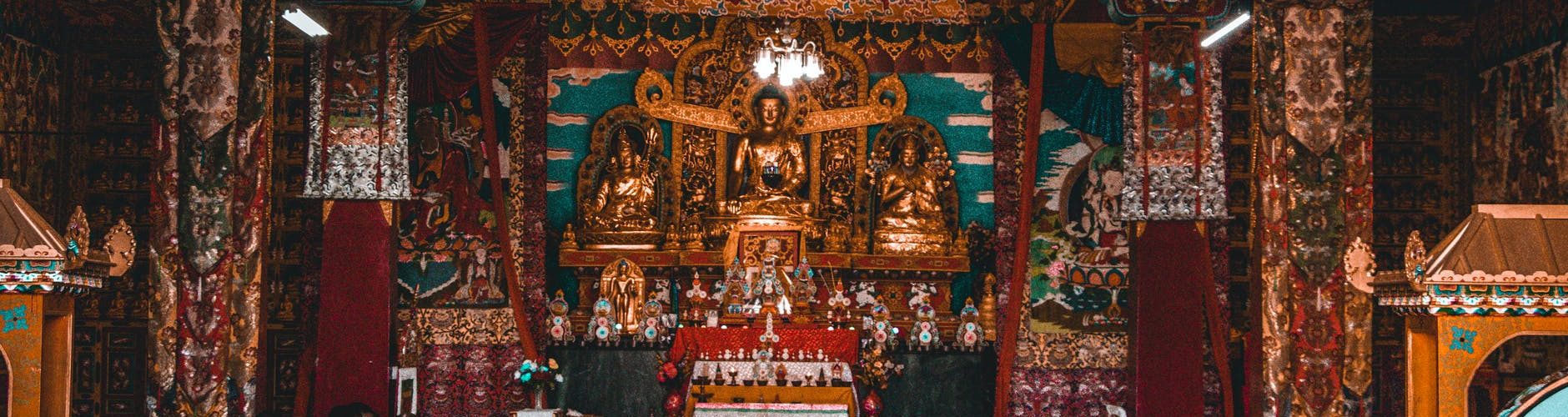 multicolored church interior