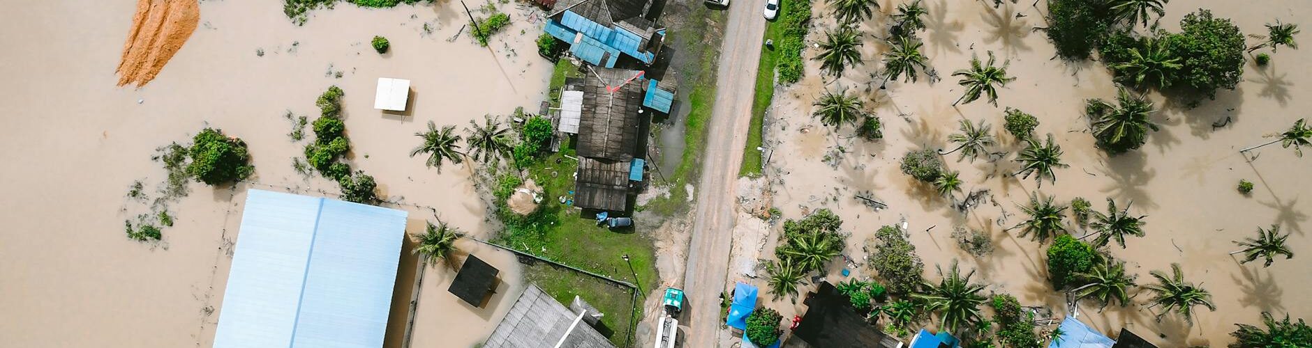 buildings covered with the water