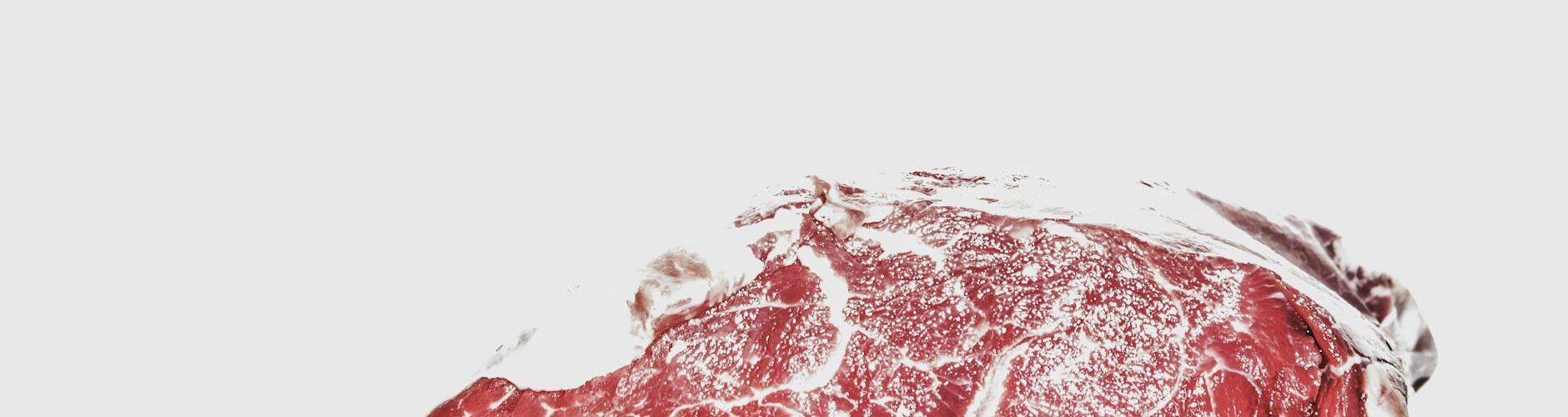 raw beef meat on white background