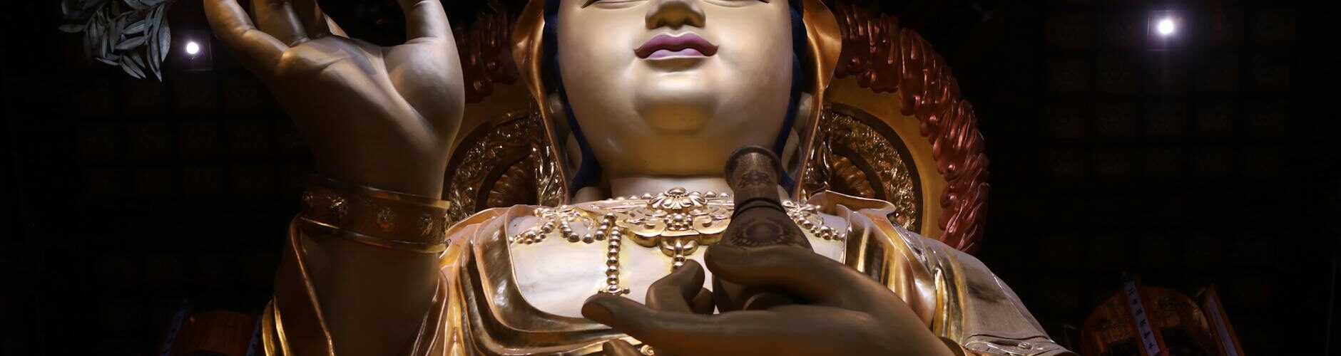 bodhisattva guanyin statue in the temple in zhongyuan china