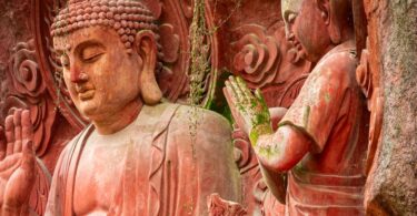sacred buddha carvings at leshan china